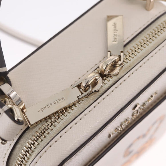 kate spade x Disney Shoulder Bag Leather 2way Beige Gold Auth 212408M