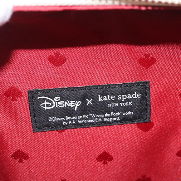 kate spade x Disney Shoulder Bag Leather 2way Beige Gold Auth 212408M