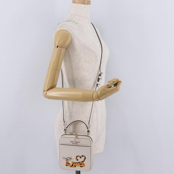 kate spade x Disney Shoulder Bag Leather 2way Beige Gold Auth 212408M
