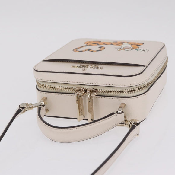 kate spade x Disney Shoulder Bag Leather 2way Beige Gold Auth 212408M