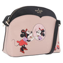 kate spade x Disney Minnie Mouse Shoulder Bag Leather Pink Gold Auth 212409A-1