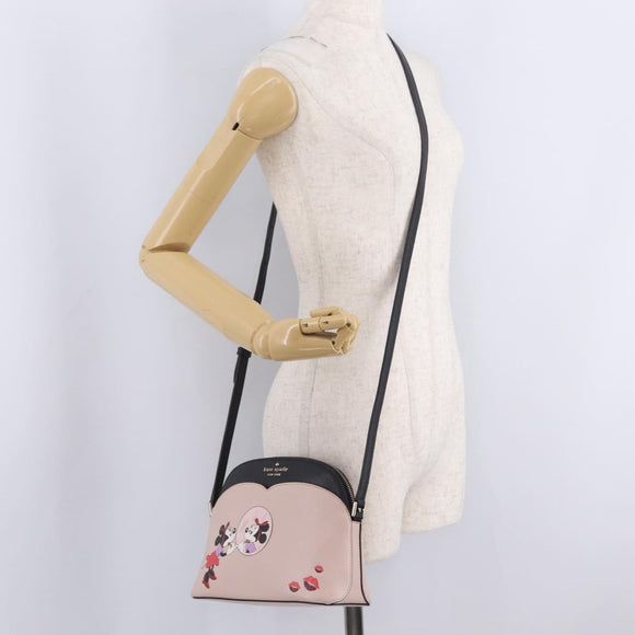 kate spade x Disney Minnie Mouse Shoulder Bag Leather Pink Gold Auth 212409A