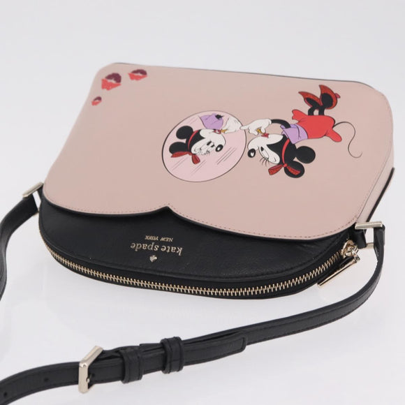 kate spade x Disney Minnie Mouse Shoulder Bag Leather Pink Gold Auth 212409A