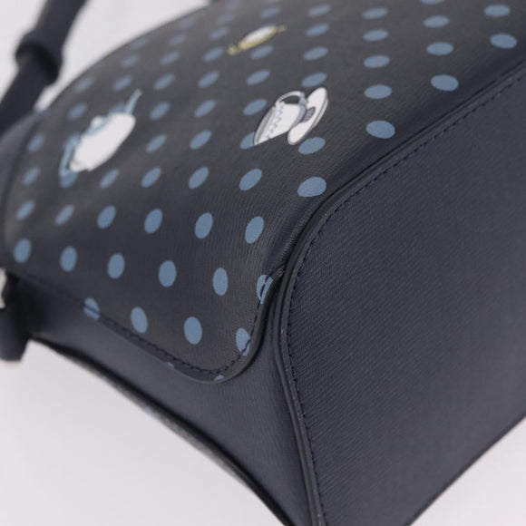 kate spade x Disney Alice in Wonderland Bag Leather Navy Silver Auth 212411M