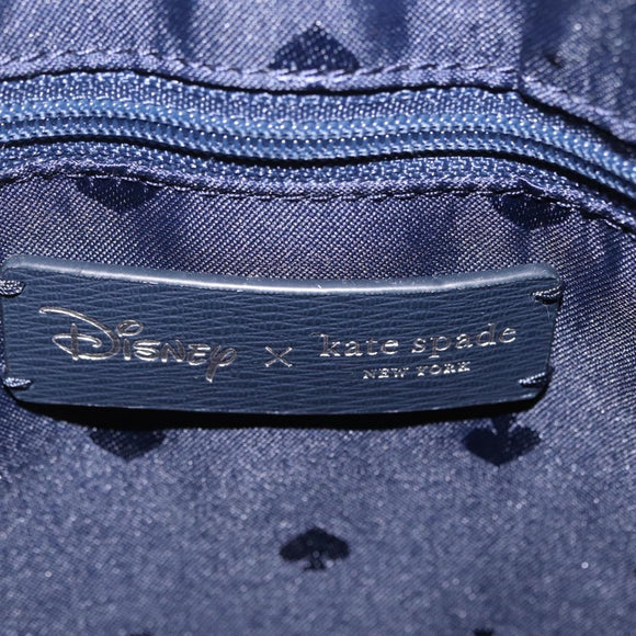 kate spade x Disney Alice in Wonderland Bag Leather Navy Silver Auth 212411M