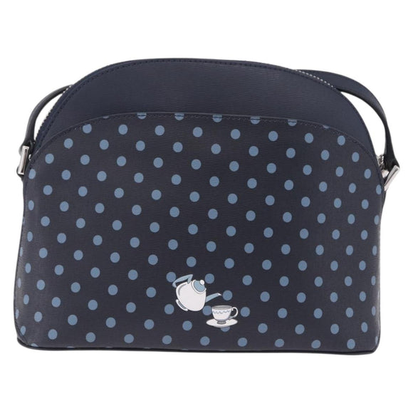 kate spade x Disney Alice in Wonderland Bag Leather Navy Silver Auth 212411M