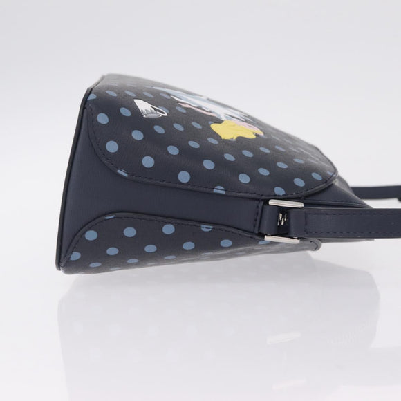 kate spade x Disney Alice in Wonderland Bag Leather Navy Silver Auth 212411M