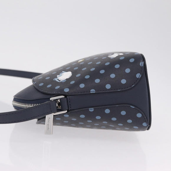 kate spade x Disney Alice in Wonderland Bag Leather Navy Silver Auth 212411M