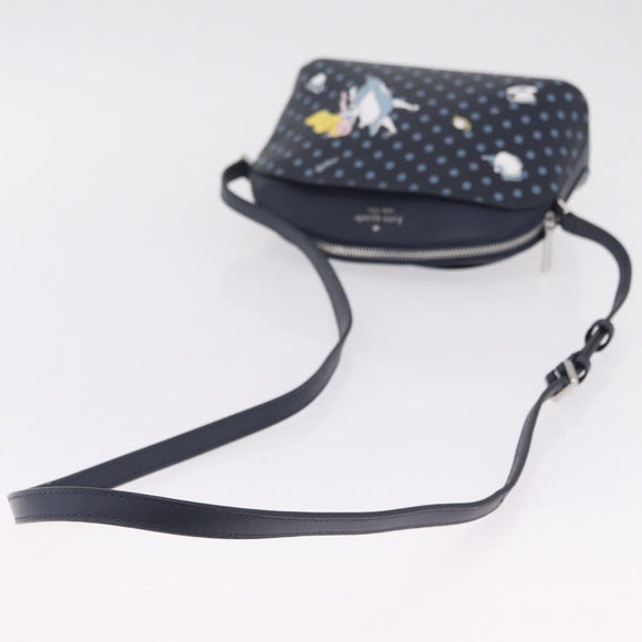 kate spade x Disney Alice in Wonderland Bag Leather Navy Silver Auth 212411M
