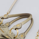 Miu Miu Hand Bag Leather 2way Beige Gold Auth 212414A-10