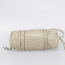 Miu Miu Hand Bag Leather 2way Beige Gold Auth 212414A-14