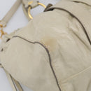 Miu Miu Hand Bag Leather 2way Beige Gold Auth 212414A-16