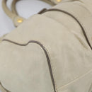Miu Miu Hand Bag Leather 2way Beige Gold Auth 212414A-19