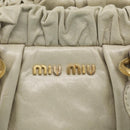 Miu Miu Hand Bag Leather 2way Beige Gold Auth 212414A-22