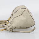 Miu Miu Hand Bag Leather 2way Beige Gold Auth 212414A-4