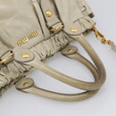 Miu Miu Hand Bag Leather 2way Beige Gold Auth 212414A-8
