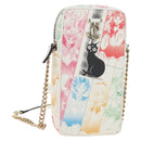 Jimmy Choo Shoulder Bag Leather White Gold Auth 212415SM-1