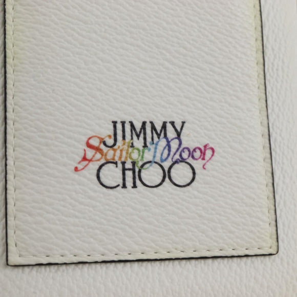 Jimmy Choo Shoulder Bag Leather White Gold Auth 212415SM