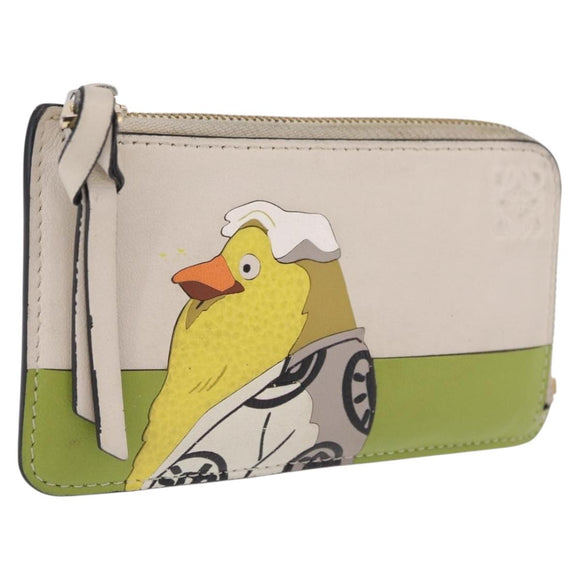 LOEWE × Studio Ghibli Ootori-sama Card Case Leather Beige Gold Auth 212417M