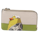 LOEWE × Studio Ghibli Ootori-sama Card Case Leather Beige Gold Auth 212417M-2