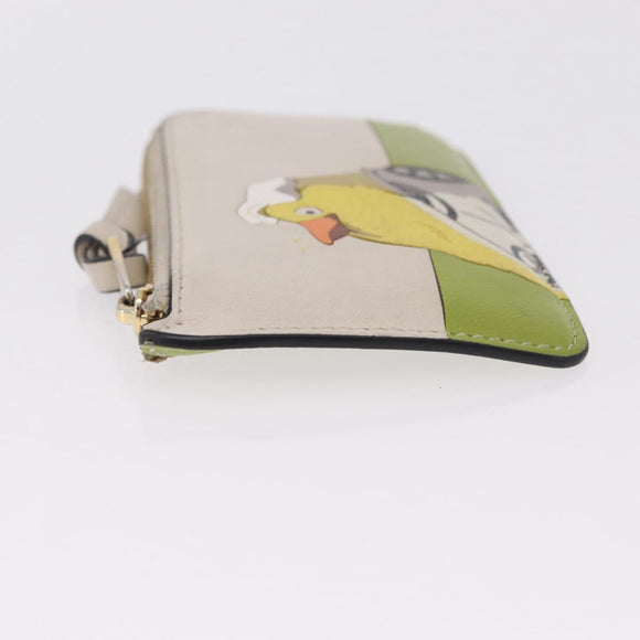 LOEWE × Studio Ghibli Ootori-sama Card Case Leather Beige Gold Auth 212417M