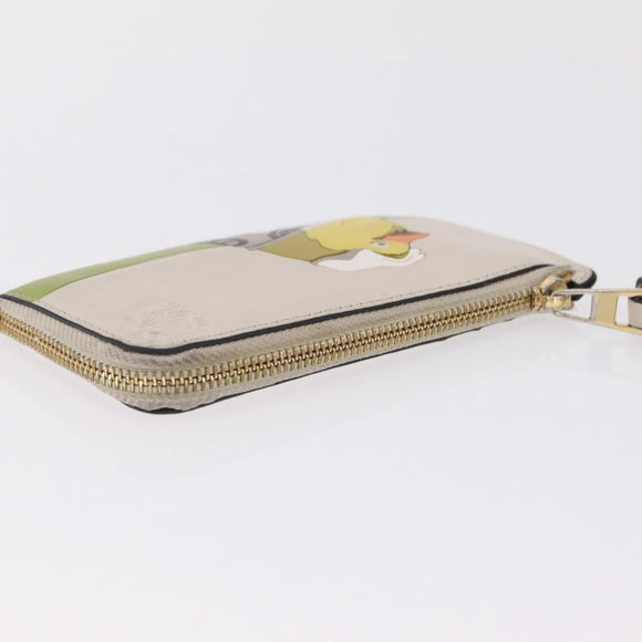 LOEWE × Studio Ghibli Ootori-sama Card Case Leather Beige Gold Auth 212417M