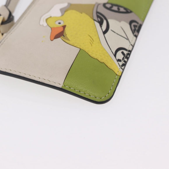 LOEWE × Studio Ghibli Ootori-sama Card Case Leather Beige Gold Auth 212417M