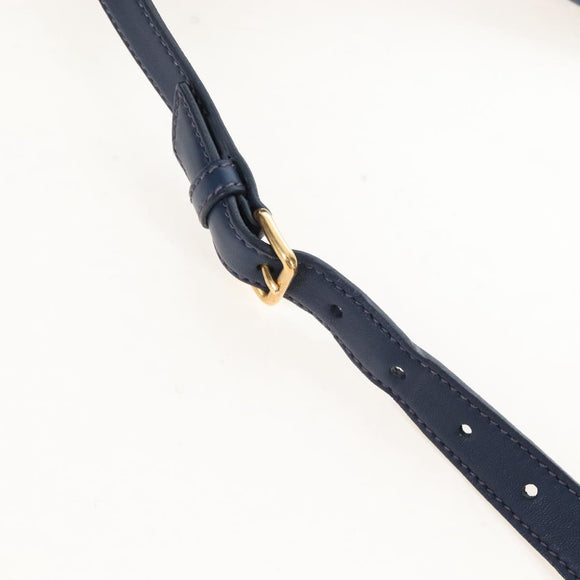 Miu Miu Matelasse Hand Bag Leather 2way Blue Gold Auth 212419M