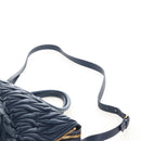 Miu Miu Matelasse Hand Bag Leather 2way Blue Gold Auth 212419M-14