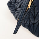 Miu Miu Matelasse Hand Bag Leather 2way Blue Gold Auth 212419M-22
