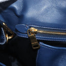 Miu Miu Matelasse Hand Bag Leather 2way Blue Gold Auth 212419M-28
