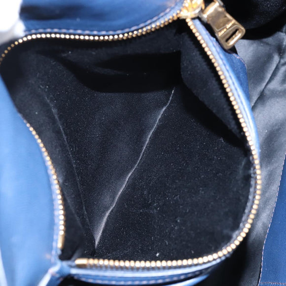 Miu Miu Matelasse Hand Bag Leather 2way Blue Gold Auth 212419M