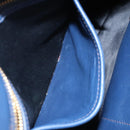 Miu Miu Matelasse Hand Bag Leather 2way Blue Gold Auth 212419M-30