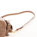 Miu Miu Hand Bag Leather 2way Beige Gold Auth 212421M-12