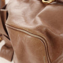 Miu Miu Hand Bag Leather 2way Beige Gold Auth 212421M-14
