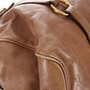 Miu Miu Hand Bag Leather 2way Beige Gold Auth 212421M-16