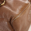 Miu Miu Hand Bag Leather 2way Beige Gold Auth 212421M-17