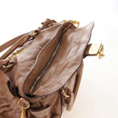 Miu Miu Hand Bag Leather 2way Beige Gold Auth 212421M-21