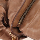 Miu Miu Hand Bag Leather 2way Beige Gold Auth 212421M-22