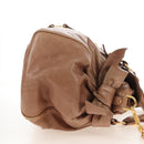 Miu Miu Hand Bag Leather 2way Beige Gold Auth 212421M-5