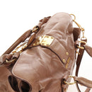 Miu Miu Hand Bag Leather 2way Beige Gold Auth 212421M-6