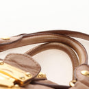 Miu Miu Hand Bag Leather 2way Beige Gold Auth 212421M-8