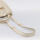 Miu Miu Hand Bag Leather 2way White Gold Auth 212422A-10