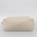 Miu Miu Hand Bag Leather 2way White Gold Auth 212422A-13