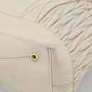Miu Miu Hand Bag Leather 2way White Gold Auth 212422A-14