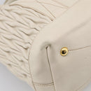 Miu Miu Hand Bag Leather 2way White Gold Auth 212422A-15