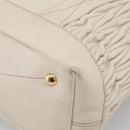 Miu Miu Hand Bag Leather 2way White Gold Auth 212422A-16