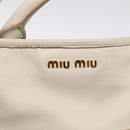 Miu Miu Hand Bag Leather 2way White Gold Auth 212422A-19
