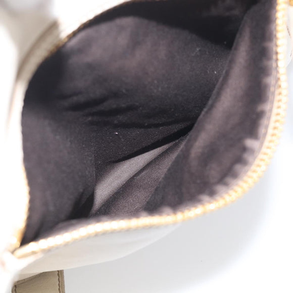 Miu Miu Hand Bag Leather 2way White Gold Auth 212422A