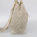 Miu Miu Hand Bag Leather 2way White Gold Auth 212422A-5